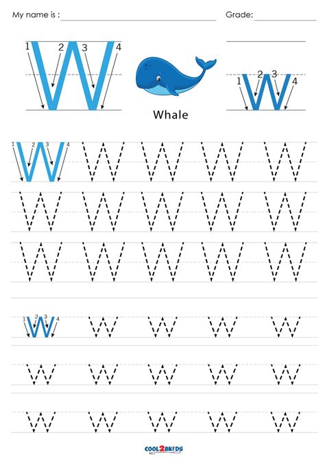 Free Printable Letter W Tracing Worksheets