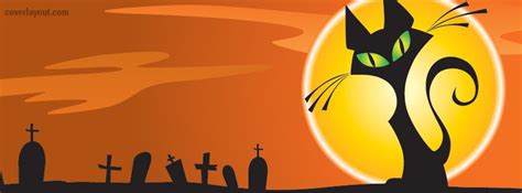 Cemetery Black Cat Facebook Cover Halloween Facebook Cover Facebook