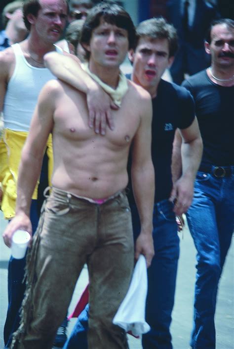 Gay Freedom Day Man Holding Shirtless Man Glbt Historical Society