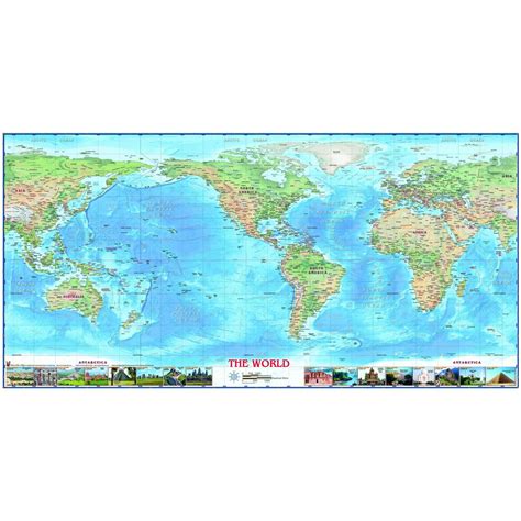 World Physical Wall Map Wwonders Americas Centered By Compart The