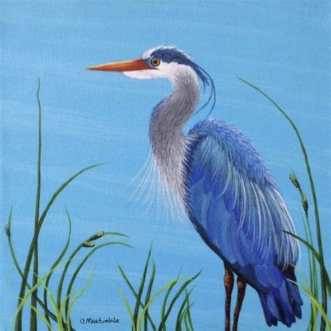 Great Blue Heron Painting By Carole Martindale