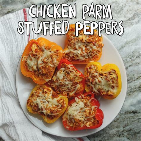 Chicken Parm Stuffed Peppers Perfect For Meal Prep
