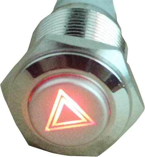 E Support V Car Red Led Emergency Hazard Warning Push Button Metal