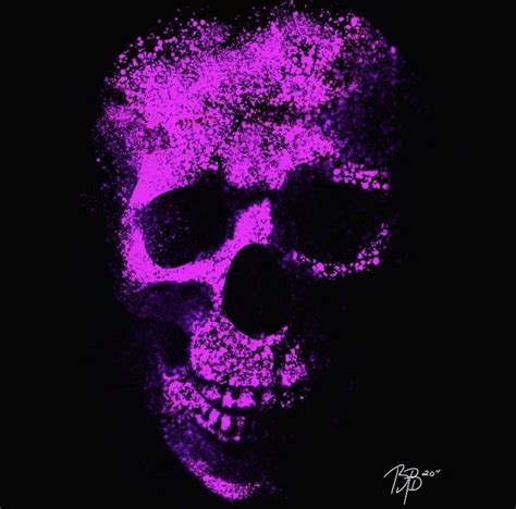 Purple Skull By Me Rdigitalart
