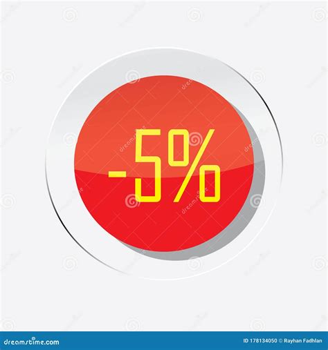 Promotional Icon Up To 5 Discount Stock Vector Illustration Of