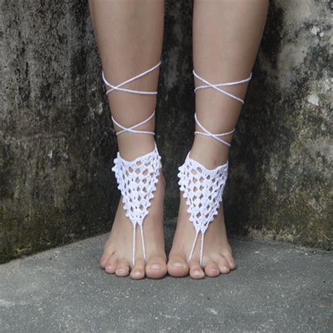Crochet Barefoot Sandals Nude Shoes Foot Jewelry Gothic Victorian My
