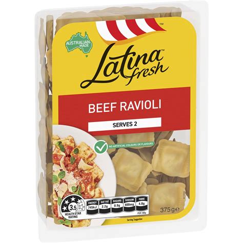Latina Fresh Beef Ravioli Pasta 375g Woolworths