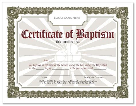 Editable Baptism Certificate Template Baptismal