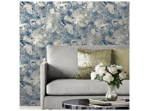 Muriva Elixir Metallic Marble Wallpaper 106504 Blue
