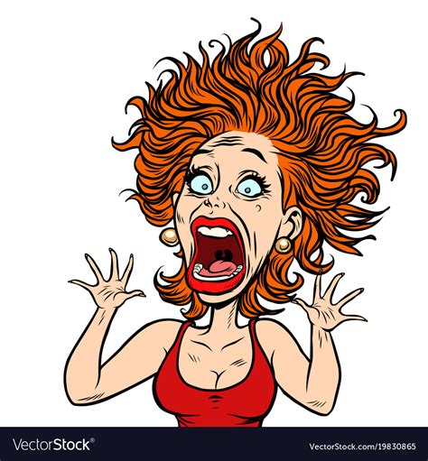 Funny Scared Woman Royalty Free Vector Image Vectorstock
