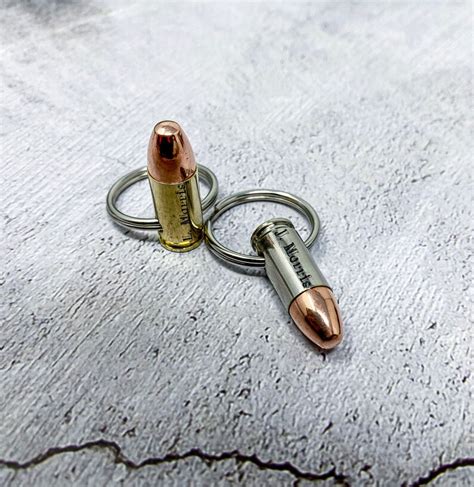 9mm Bullet Keychain Once Fired Custom Engraved Handmade Ts Etsy
