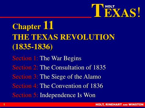 Ppt Chapter 11 The Texas Revolution 1835 1836 Powerpoint