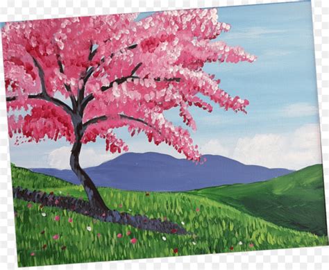 Cherry Blossom Tree Painting Acrylic