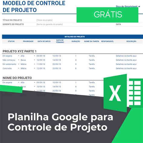 Planilha Google Para Controle De Projeto Smart Planilhas