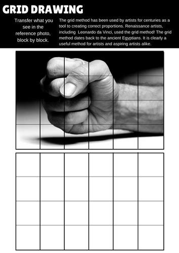 20 Art And Design Grid Drawing Worksheets Teaching Resources