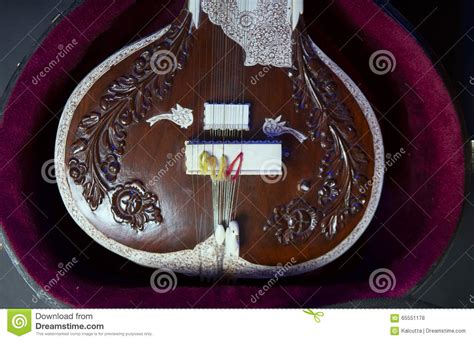 Sitar A String Traditional Indian Musical Instrument Stock Photo