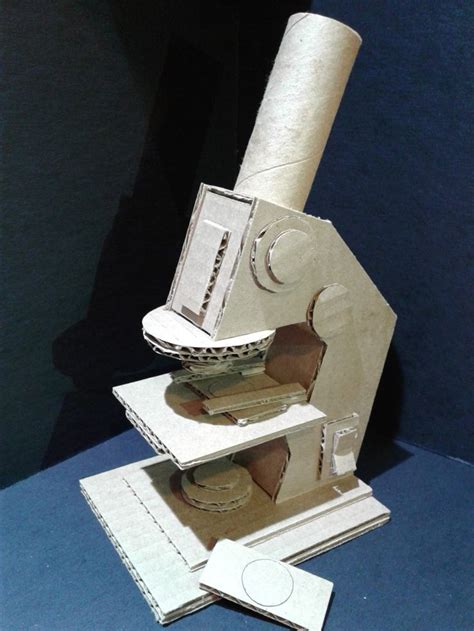 Cardboard Papercraft Microscope Diy For Kids Cardboard Sculpture