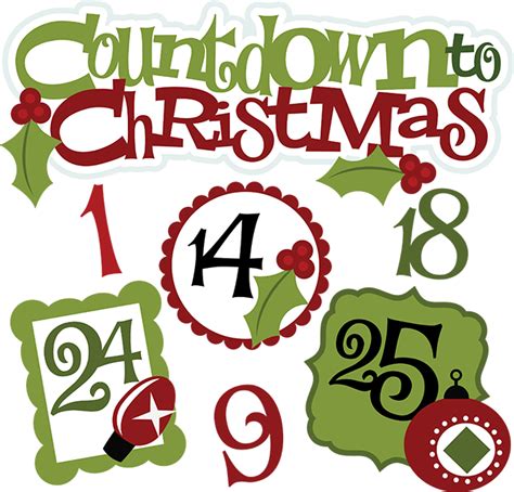 Countdown To Christmas Svg Christmas Clipart Cute Christmas Clip Art Svg Freebies