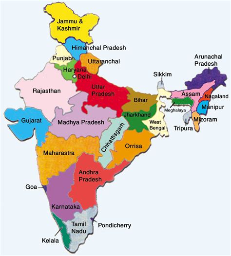 States Of India India Map India World Map States Of India