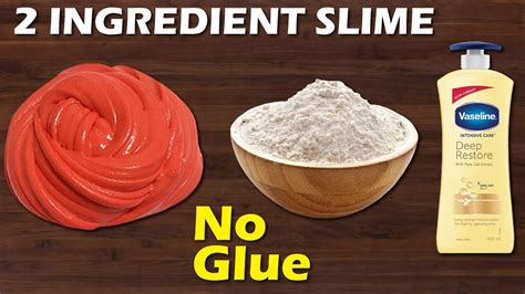 No Glue 2 Ingredient Slime How To Make Slime With Vaseline Body Lotion And Flour Without Glue