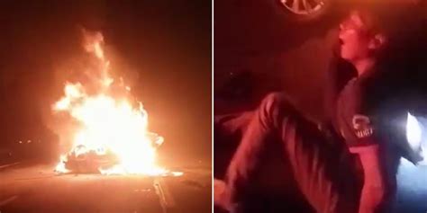 Man Screams As Wife Passes Away In Fiery 4-Vehicle Accident On M'sia