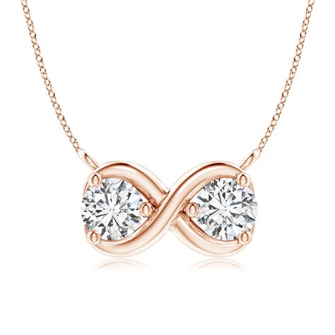 Double Diamond Infinity Pendant Necklace Angara