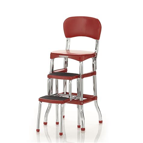 Cosco Retro Counter Chairstep Stool Sliding Red Buy Online In