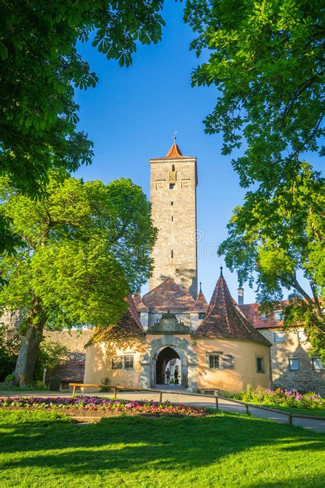 Castle Tower Of Rothenburg Ob Der Tauber Stock Photo Image Of Winter