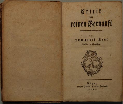 Kants Werk „kritik Der Reinen Vernunft“ Deutsches Textarchiv Kant