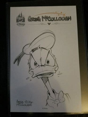 Donald Duck Original Pencil Sketch Art Signed Greg