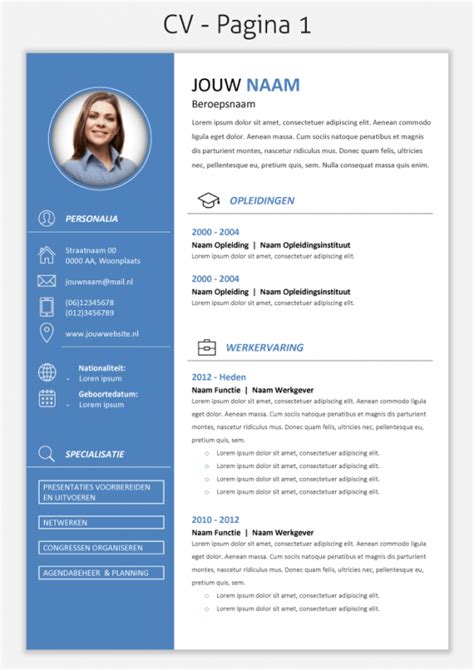 een uniek en creatief cv format downloaden cv sjabloon