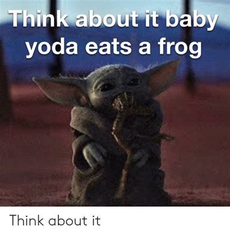 Baby Yoda Eating Frog Meme