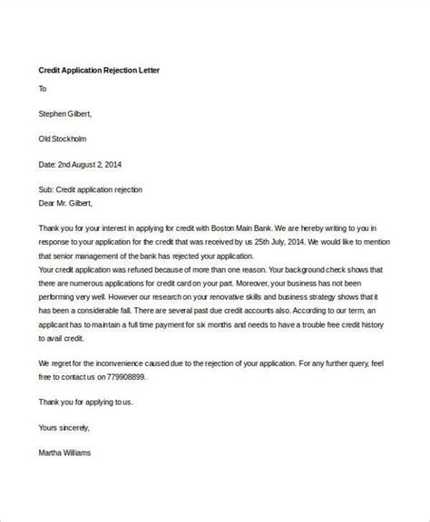 Despite its prevalent usage, it is complicated and difficult to understand. 8+ Credit Rejection Letter - Free Sample, Example format ...