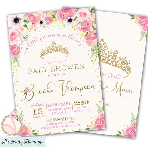 Princess Baby Shower Invitation A Little Princess Is On The Etsy In