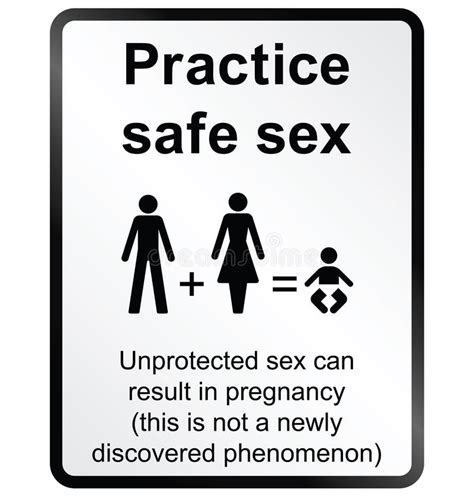 Practice Safe Sex Information Sign Stock Vector Illustration Of Instructive Reproduction
