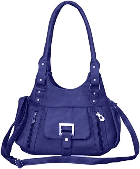 Stella Laura Womens Artificial Leather Handbag Beavy Blue Handbags