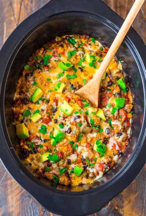 When temperatures start to dip, warm up with one of these healthy recipes you can make in a slow cooker or a crock pot. Cheesy Healthy Crock Pot Mexican Casserole with quinoa ...