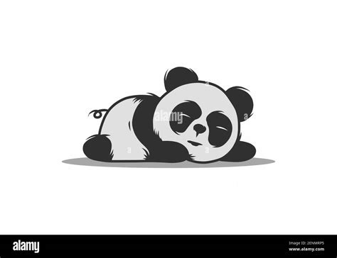 Cute Lazy Panda Illustration Drawing Design Stock Vector Image And Art