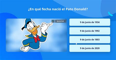 ¿en Qué Fecha Nació El Pato Donald Las Preguntas Trivia Quizzclub