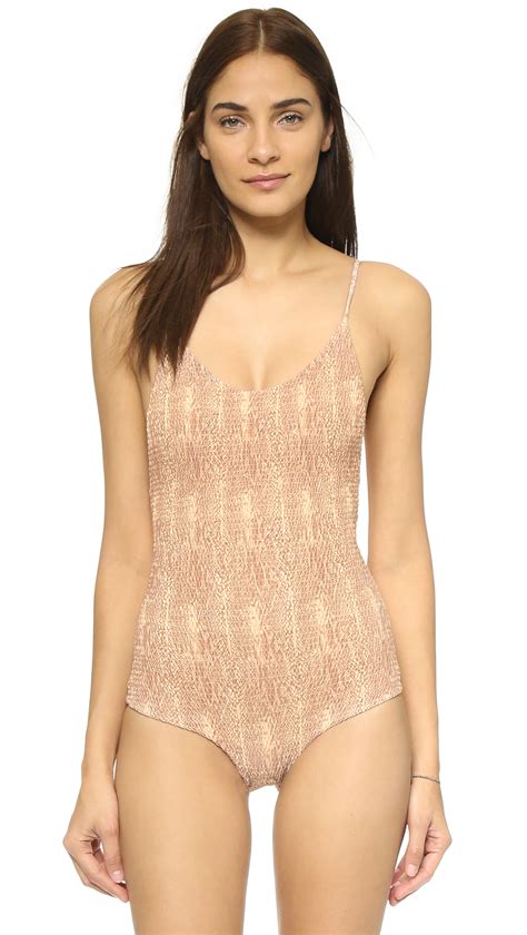 Lyst Tori Praver Swimwear Honolua One Piece Swimsuit In Natural