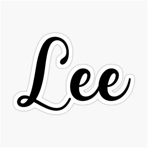 Lee Name Handwritten Calligraphy Sticker For Sale By Yelenastore