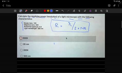 Solved Calculate The Resolving Power Resolution Of A Light