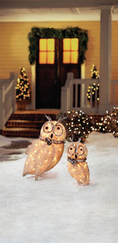 The following 50 christmas decoration ideas have been handpicked to help you find a project that will inspire you to embrace your artistic side of 2021. Home Accents Holiday Pre-Lit Burlap Owl Family (Set of 2 ...