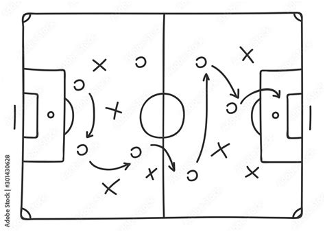 Soccer Tactics Sketch Icon Stock Vector Adobe Stock