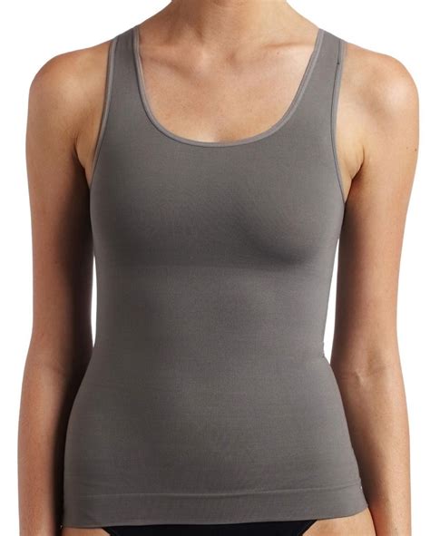 new womens l xl maidenform firm control it grey shapewear tailored tank camisole ebay
