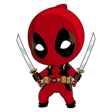 Marvel Chibi Deadpool Sticker - Sticker Mania png image