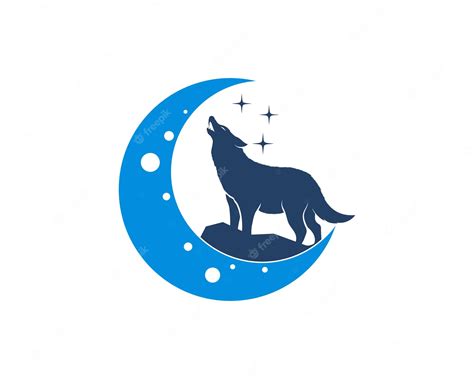 Premium Vector Wolf Roar On The Moon Vector Illustration