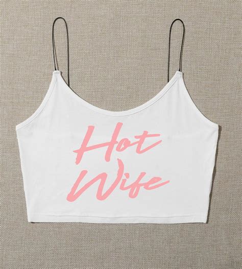 Hot Wife Semi Sheer See Through Crop Tank Top Shirt Womens Etsy