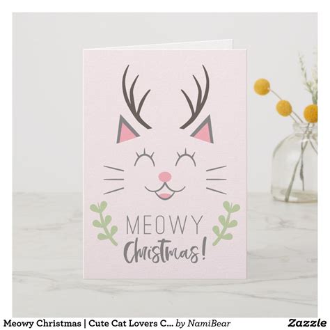 Meowy Christmas Cat Lovers Holiday Card