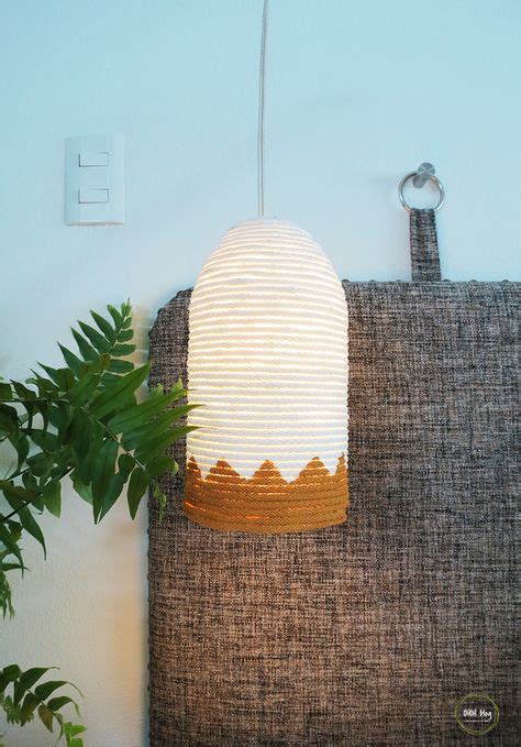 How To Make A Rope Lampshade Diy Home Decor Projects Diy Porch Decor